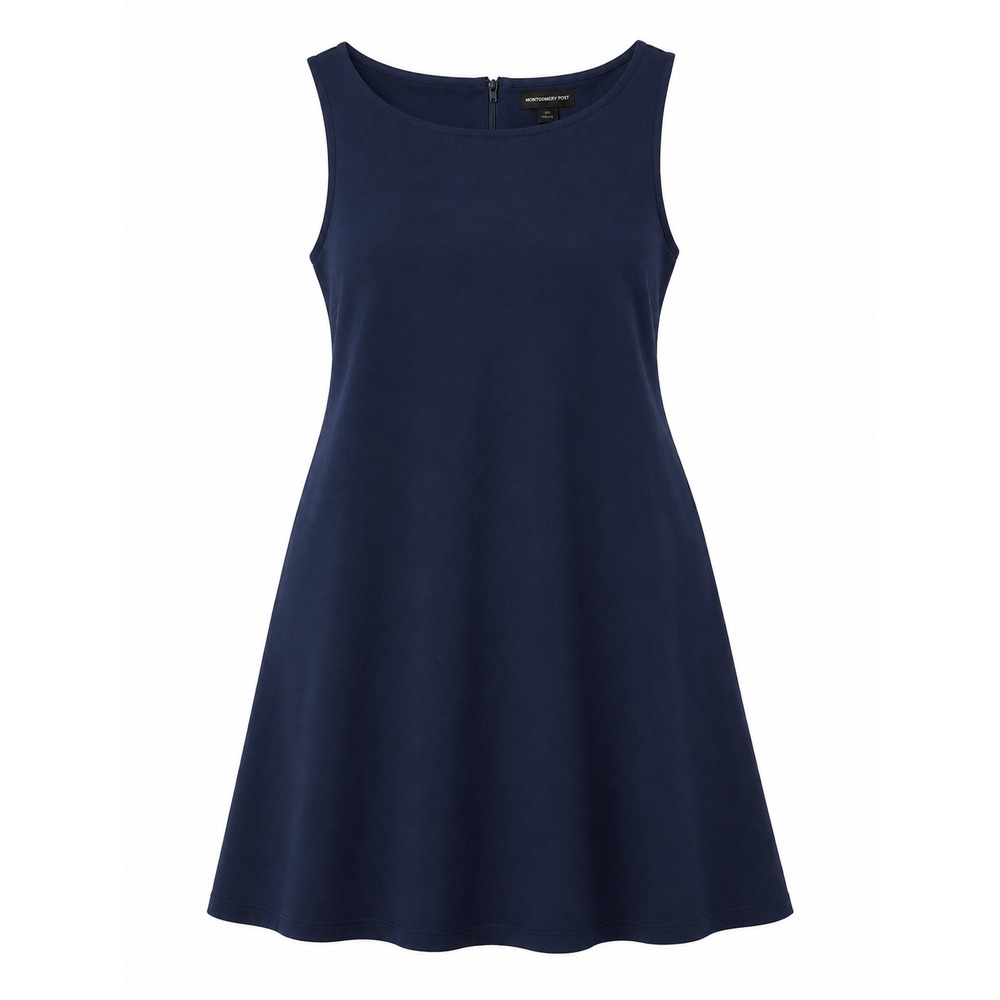 Montgomery Post Womens Ponte Boatneck Dress Navy Blue XXL NWT - Picture 2 of 8